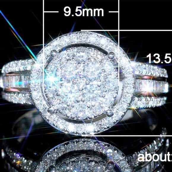💝 Three Layer Super Big Round Luxury Wedding Rings for Women, PD154 - Picture 8 of 8